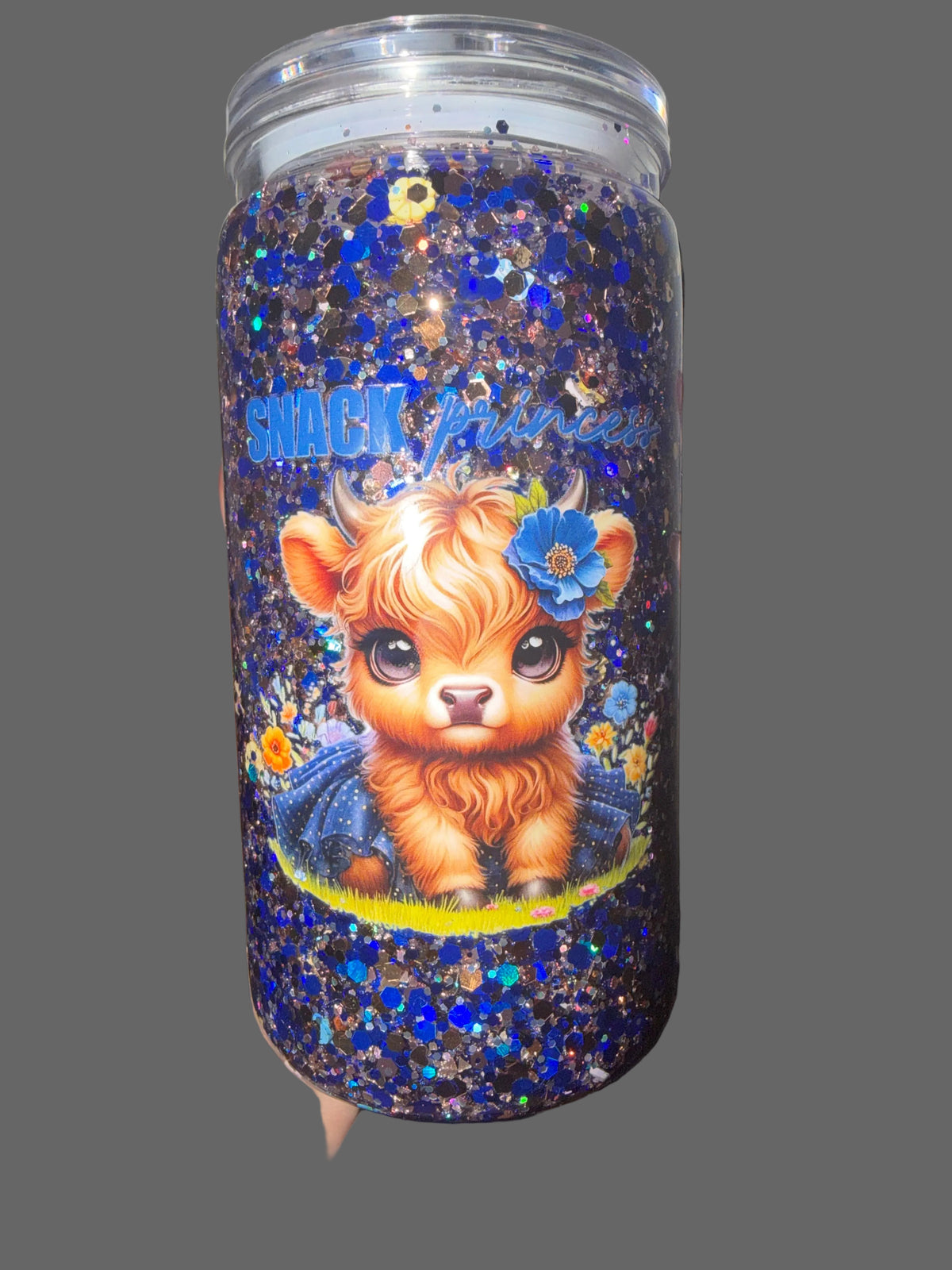 Snack princess snowglobe tumbler