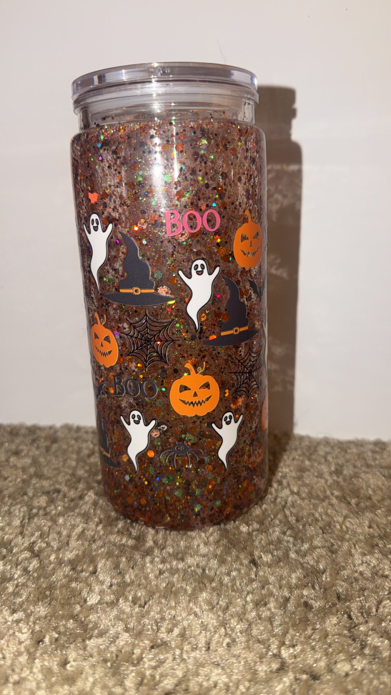 Boo snowglobe tumbler