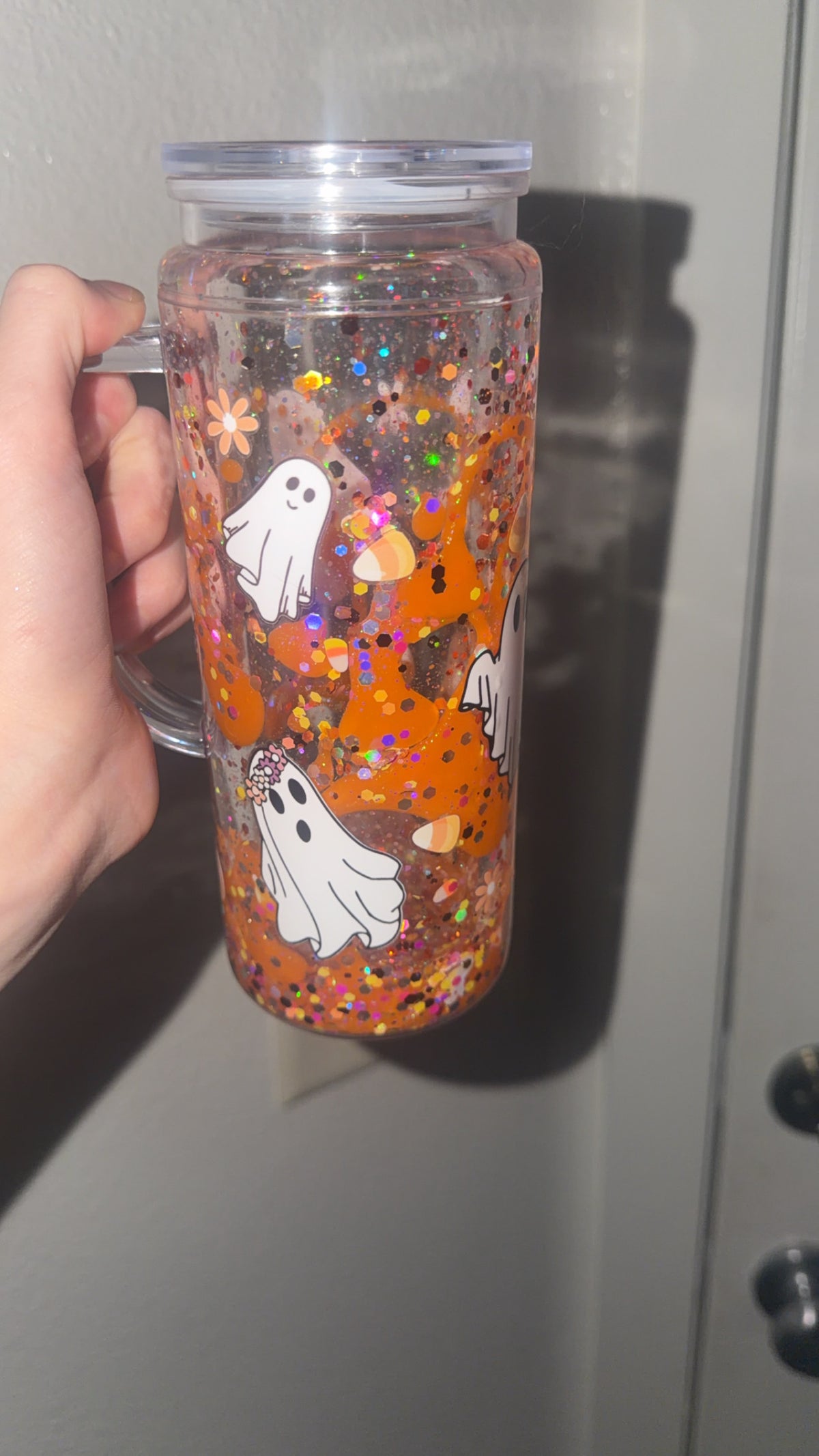 Glow in the dark ghostie lava tumbler