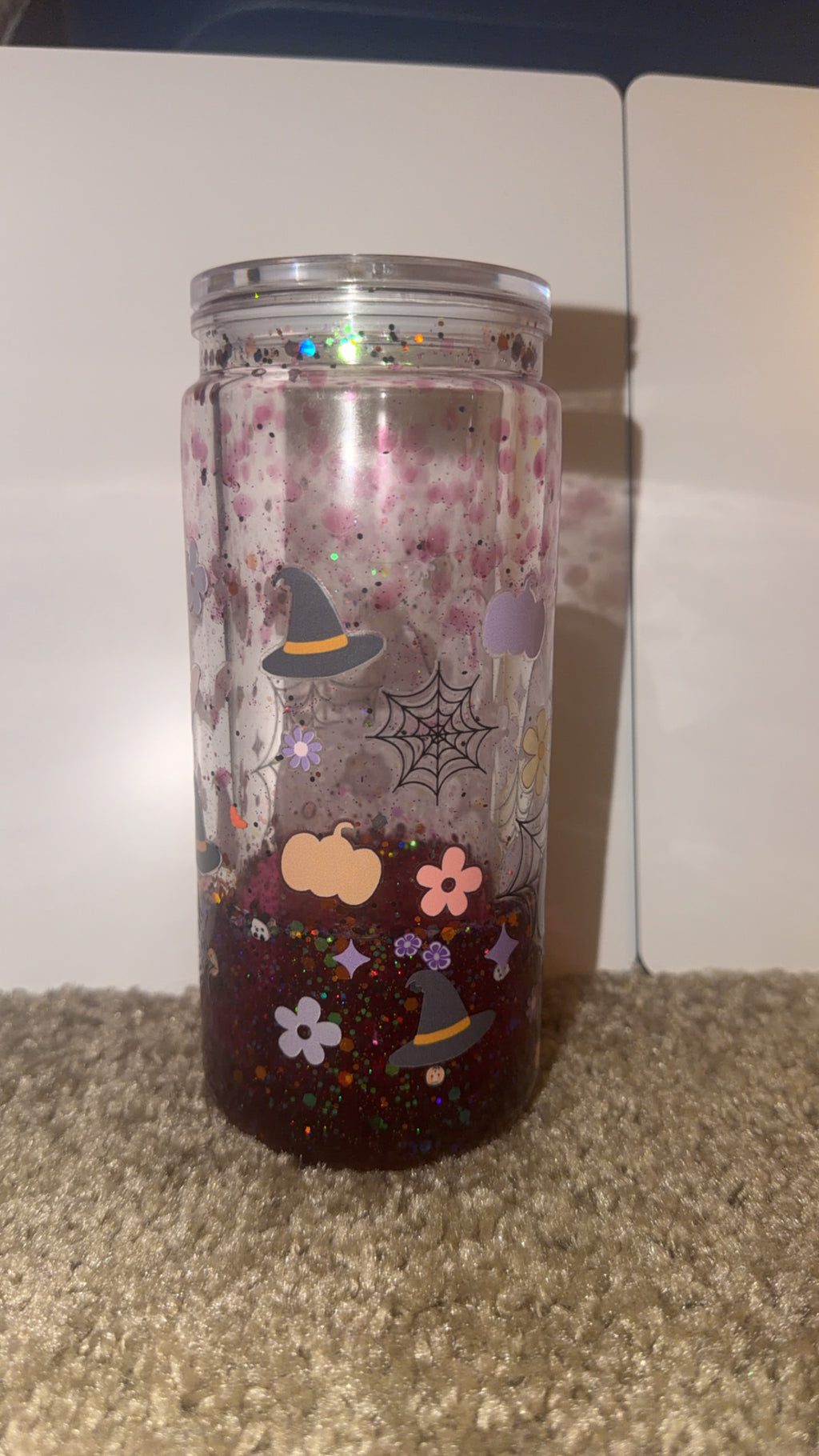 Pink Lava drip ghostie tumbler