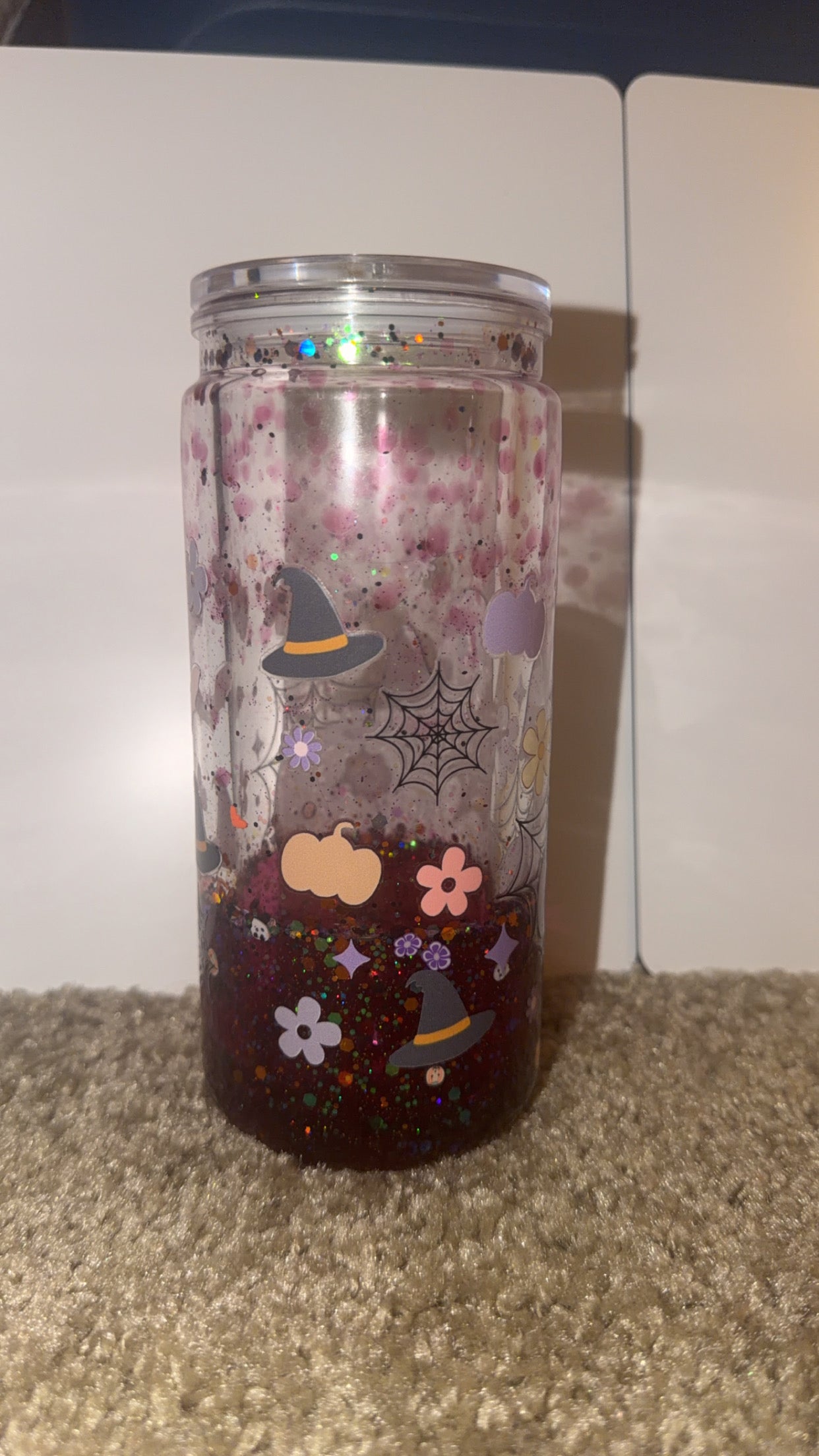 Pink Lava drip ghostie tumbler