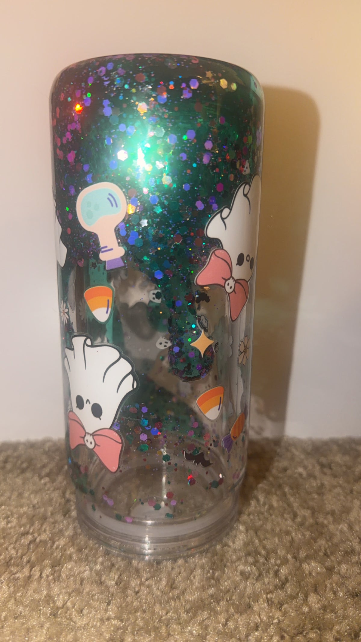 Teal lava drip ghostie tumbler