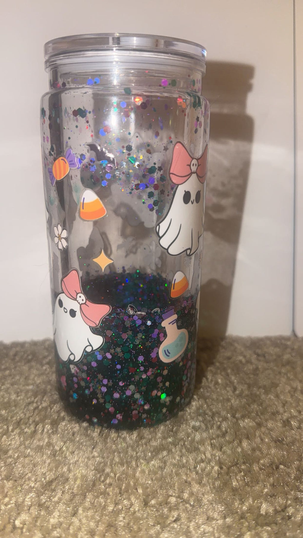 Teal lava drip ghostie tumbler