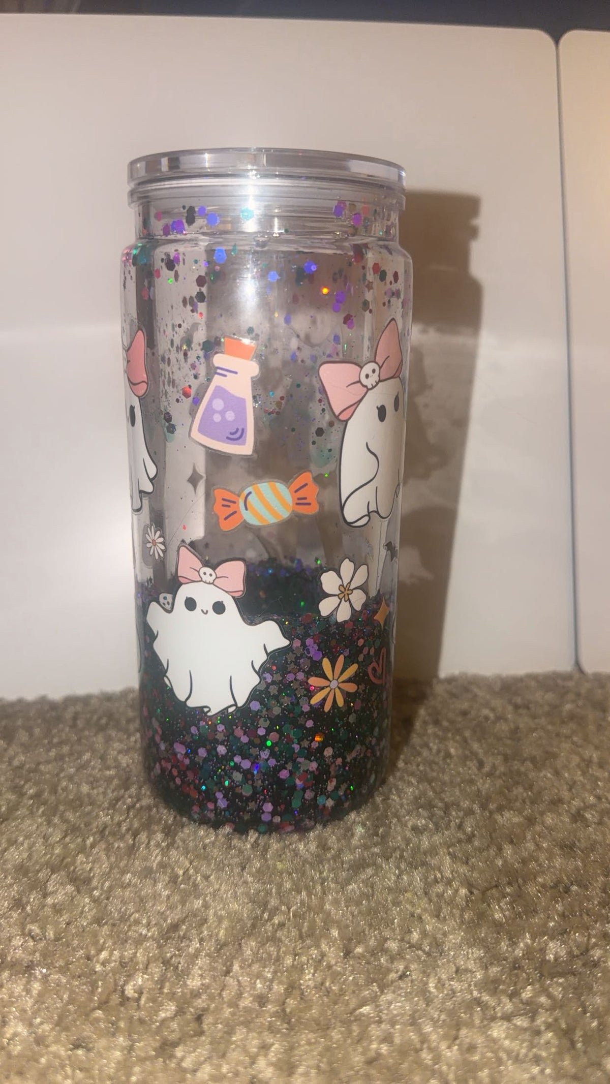Teal lava drip ghostie tumbler