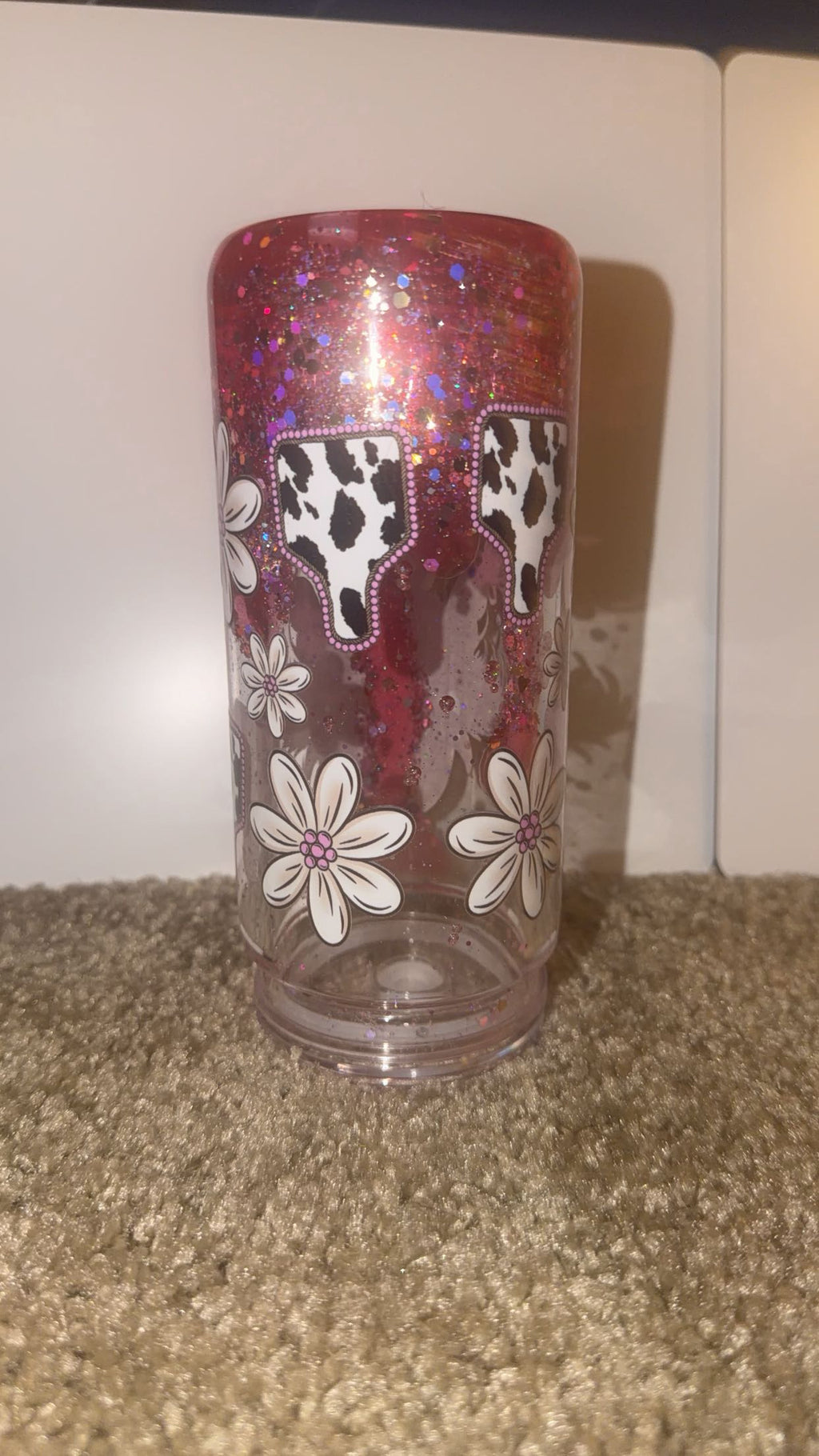 Pink lava drip hot mess cow tumbler