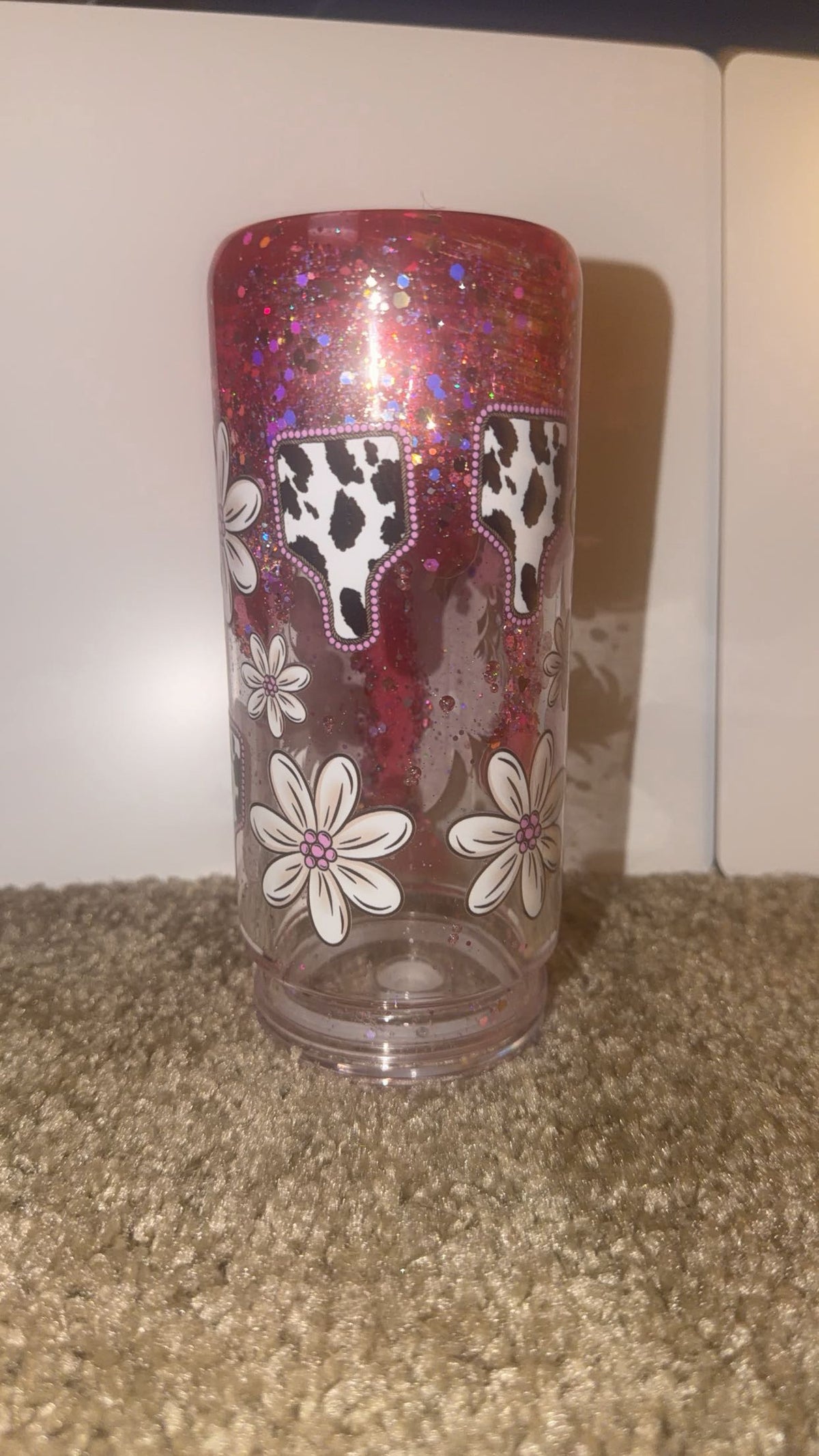 Pink lava drip hot mess cow tumbler