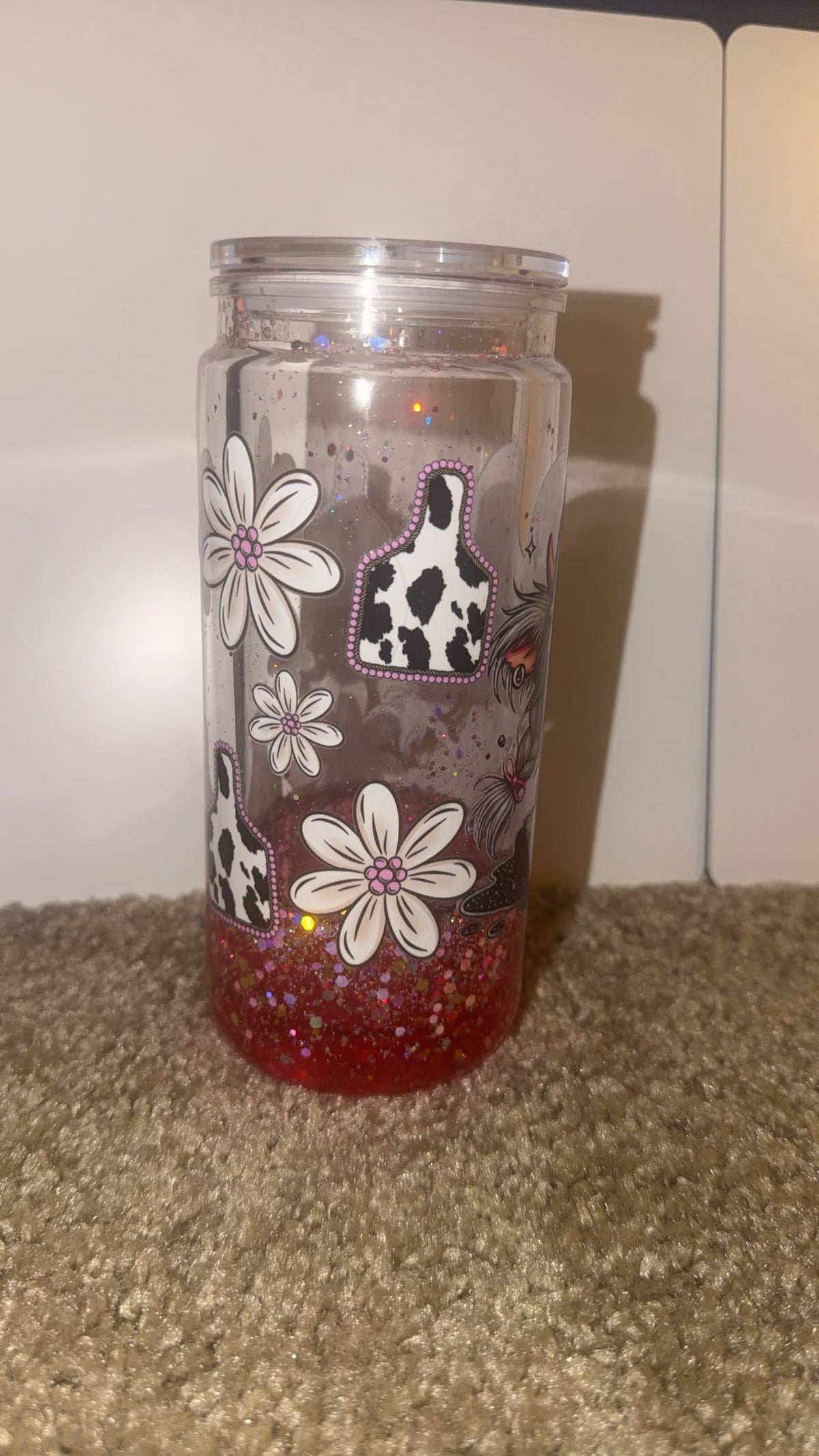 Pink lava drip hot mess cow tumbler
